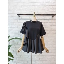 [반다리] 언발 프릴 후레아 티블라우스
