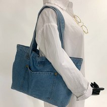 데님 청 에코백 남녀공용