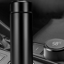 스마트텀블러 LED 온도텀블러 보온병 500M, 화이트500mL