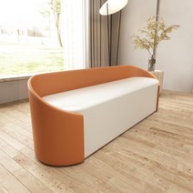 북유럽 소파 벤치 다이닝 의자 라이트 럭셔리 거실 소파 의자, 오렌지 + 화이트 180x45x55