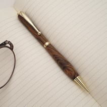 라인 골드 그레인 수제 볼펜 이니셜 각인 무료 수제 원목 볼펜, 원목 케이스, 영문 B, 2개