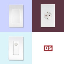 DS이엘씨 D3 화이트 실버 알루미늄 배선기구 모음 스위치 콘센트 통신 CATV 전화 인터넷 커버 교체 디자인 인테리어 맹커버, 06_1로 6구 스위치