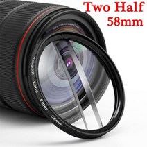 KnightX 만화경 프리즘 필터 52mm 55mm 58mm 67mm 77mm 분할 디옵터 변경 가능 번호 UV CPL ND 사진 카메라 렌즈, 58mm Two Half