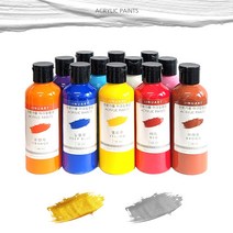 지누아트 아크릴물감 대용량 전문가용 낱색 100ml, 옐로우
