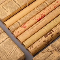 패턴 포장지 습자지 영자신문 꽃다발 디자인 개별, (커피) (50x70cm) 45매