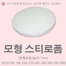 원형 스티로폼 케익 모형 1호 2호 3호 슈가크레프트 크림클레이 아이싱연습, 원형받침)지름180mmx높이17
