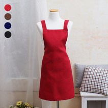 (주)더해피 가정 미술 미용 수예 카페 업소 손님용 핸드메이드 앞치마 모음, H형 앞치마-레드, 1개