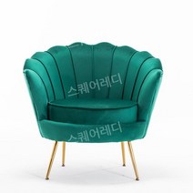 1인용 쇼파 골드체어 벨벳의자 미드센추리 카페 인테리어 네일패디, 에메랄드그