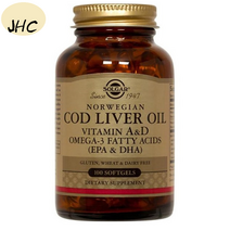 JHC[구매대행] 솔가 Solgar 코드 리버 오일 비타민 A & D 소프트젤 글루텐 프리 무설탕 100개입 1개, 100정