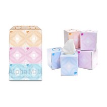 [코리아스퀘어] 알파 정사각 미용티슈 100매x6입, [5046351]옵션없음