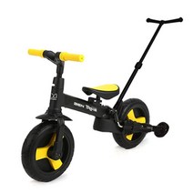 7단변형 시크블랙/옐로 4발 자전거-3세부터 네발 유치원 타는 토들러