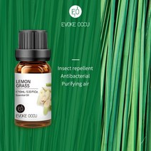 EVOKE-포크 에센셜 오일 10ML 아로마 디퓨저용 가습기 마사지 캔들 비누 제조 100% 자연 라벤더 자, 21 lemongrass_01 10ml