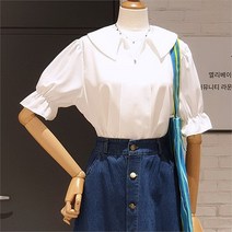 오더렛 오더렛 라운드 플랫카라 슬릿넥 블라우스-1 (7162697)