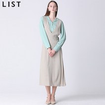 리스트 사이드 플리츠 레이어드 원피스