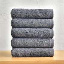 [코튼앨리] 호텔 수건 40수 200g 코마사 타올, 5장, 챠콜