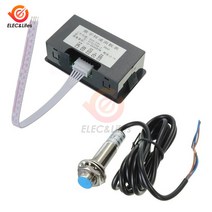 깊이게이지 두께측정기 도막 피막 도막측정기 Dc 12v 0.56 인치 4 led 디지털 타코미터 게이지 rpm 속도계 홀 근접 스위치 센서 npn 10-9999rpm, 녹색