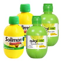 [솔리몬] 스페인 착즙 레몬즙 280ml [퀵] 카리브해 라임즙 280ml 각2개 총4개 감성 캠핑 홈바 하이볼 쿠시카츠, 1세트