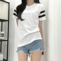 티데일리 20수 2선 라운드 반팔 티셔츠
