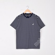 [국내매장판]캉골반팔티 칼라 넥 스트라이프 티셔츠 2721 네이비