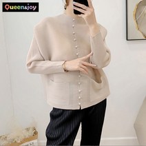 퀸앤조이 단아한 단추 플리츠 블라우스***판매자 퀸앤조이***