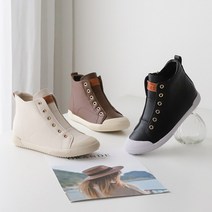 마스 여성 가죽 하이탑 안감기모 옆지퍼 발편한 말랑 고무창 캐주얼 스니커즈 밴시몽 굽2.5cm