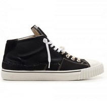 메종 마르지엘라 S57WS0390 P4022 H8588 캔버스 레더 미드스니커즈 블랙 남성 슈즈 TJ