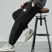 이유까까 남성용 패치 플리스 트레이닝 바지