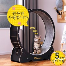RUNCATS 무소음 간단 설치 캣휠 고양이캣휠, 간단 설치L(102*36*108), 무광블랙