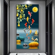 황금 조롱박 구어도 사업 성공을 상징하는 보석십자수 개업 집들이 선물, 80X150CM