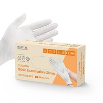 한컴라이프케어 다용도 니트릴장갑 화이트 SCA2200W, 100매, 중(M)