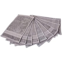 Komfortec 게스트 타월 10개 세트 30 x 50 cm 면 100 470g/m² 부드러운 테리 직물 속건성 안트라사이트 그, 한개옵션0