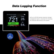 가스감지기 CO2 미터 데스크탑 CO2/RH/Temp 3-in-1 대기 오염 감지기 온도 습도 모니터 실내/실외 측정기, 한개옵션0