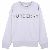 버버리 키즈 6Y~10Y 체크로고 맨투맨 8047903 A2165