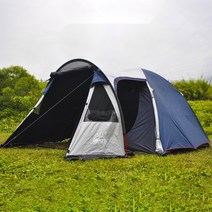 야외 캠핑 더블 레이어 방수 양산 선 스크린 한 방 한 거실 휴대용 다중 사람 비닐 텐트 공원 캐노피, 화이트 애쉬