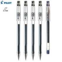 PILOT 하이테크-C 0.3mm 5개 파일롯트 HI-TEC-C 젤 잉크 볼펜, 혼합5개(블랙4레드0블루1)