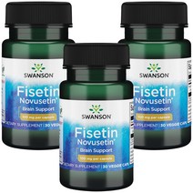스완슨 울트라 피세틴 100mg 베지 캡슐, 30개입, 3개