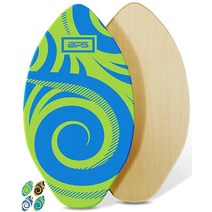 BPS 코루 성능 나무 서프 보드 40인치 블루 라임, 40 Inch