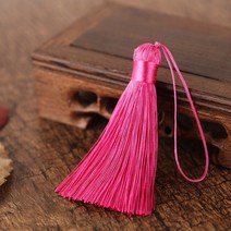 더치커피 메이커 2/5pcs 8cm 짧은 술 스파이크 폴리 에스터 실크 작은 북마크 키 체인 tassels DIY 바느질, 14 deep pink_01 8cm  2pcs