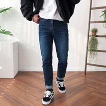 남성 5cm up 진청 컷팅 스판 데님 청바지