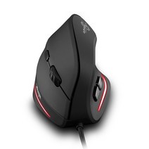 무선 무소음 게이밍 버티컬 마우스 ZELOTES T20 USB 유선 수직 광학 충전식 인체 공학적 4 기어 3200 인치 당 점 6 버튼 게임 PC 컴퓨터, 01 Black, Black
