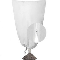 나무 보온재 월동 식물 커버 동결 방지 겨울 드로스트링 백 서리 담요 관목 자켓, 80x100cm, WHITE, 옵션, 1개