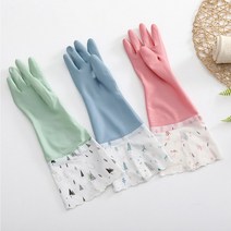 노르딕 기모 PVC 라텍스 고무장갑 3개 묶음, 색상_A 블루 3개