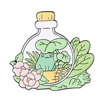 실험실 소모품 Shrubbery-동물 에나멜 핀 커스텀 고양이 여우 거북이 토끼 달팽이 식물 브로치 옷깃 배지, 한개옵션1, 13 frog