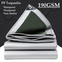 전원주택캐노피 차고지 이동식 바람막이 그늘막 접이식 옥상 방수 천막 캐노피 야외 캠핑 텐트 PE 타포린 정원 전망대 차양 자동차 트럭 커버 140 190GSM, Tarp 190GSM+2mx1.5m