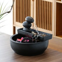 미니 가습기 실내 분수대 집들이선물, KD적석취재(블랙)