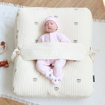 플랫화이트 100수누빔 역류방지쿠션+가슴 스트랩, 아이보리 호랑이