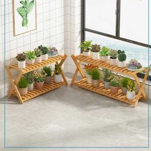 퓨어플로우 2단 원목 화분선반, 가로 90cm 1개, 화이트