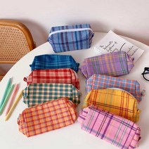 차이온 컬러풀 체크 모직 파우치 9color