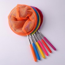 KC인증알록달록 5단 길이조절 곤충 채집망 3color DD-108 잠자리채 나비채 나방채, A