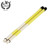 M MBAT 대나무 드럼 브러시 드럼스틱 로드 재즈 스틱 타악기 액세서리 부품 1 쌍 40CM, [03] YELLOW